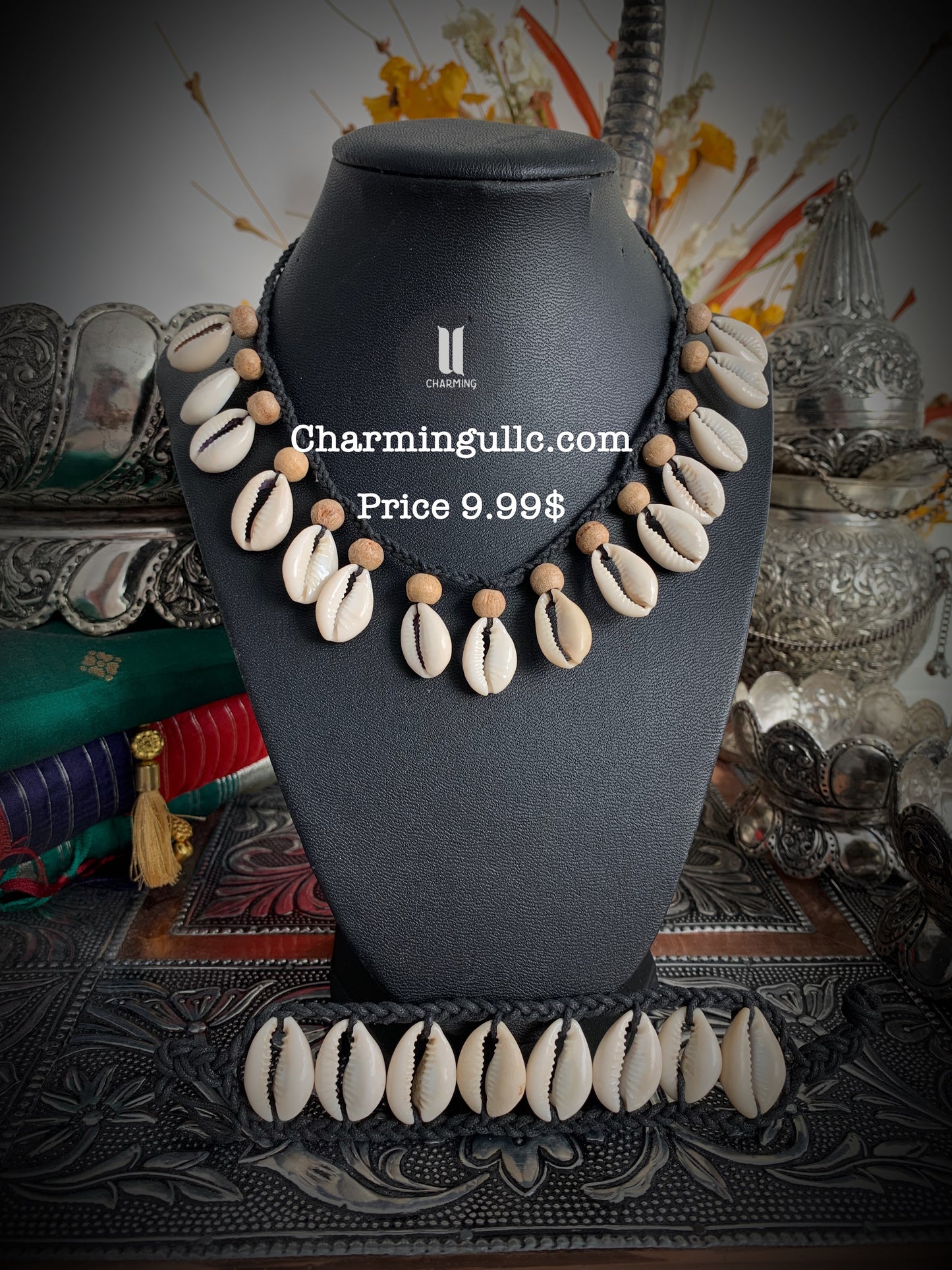 Beachy shell choker bracelet combo