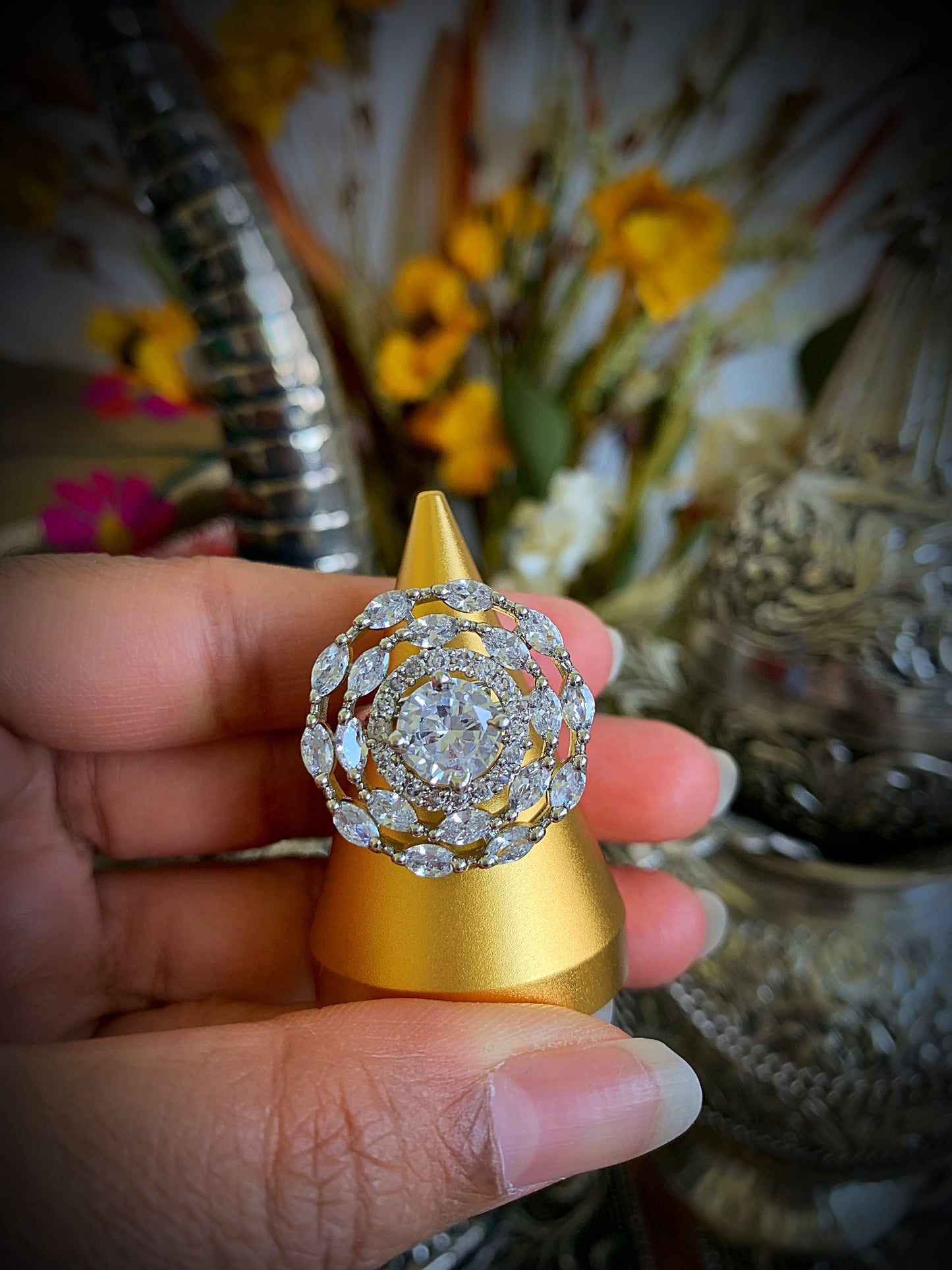 Amila Adjustable Cocktail Ring