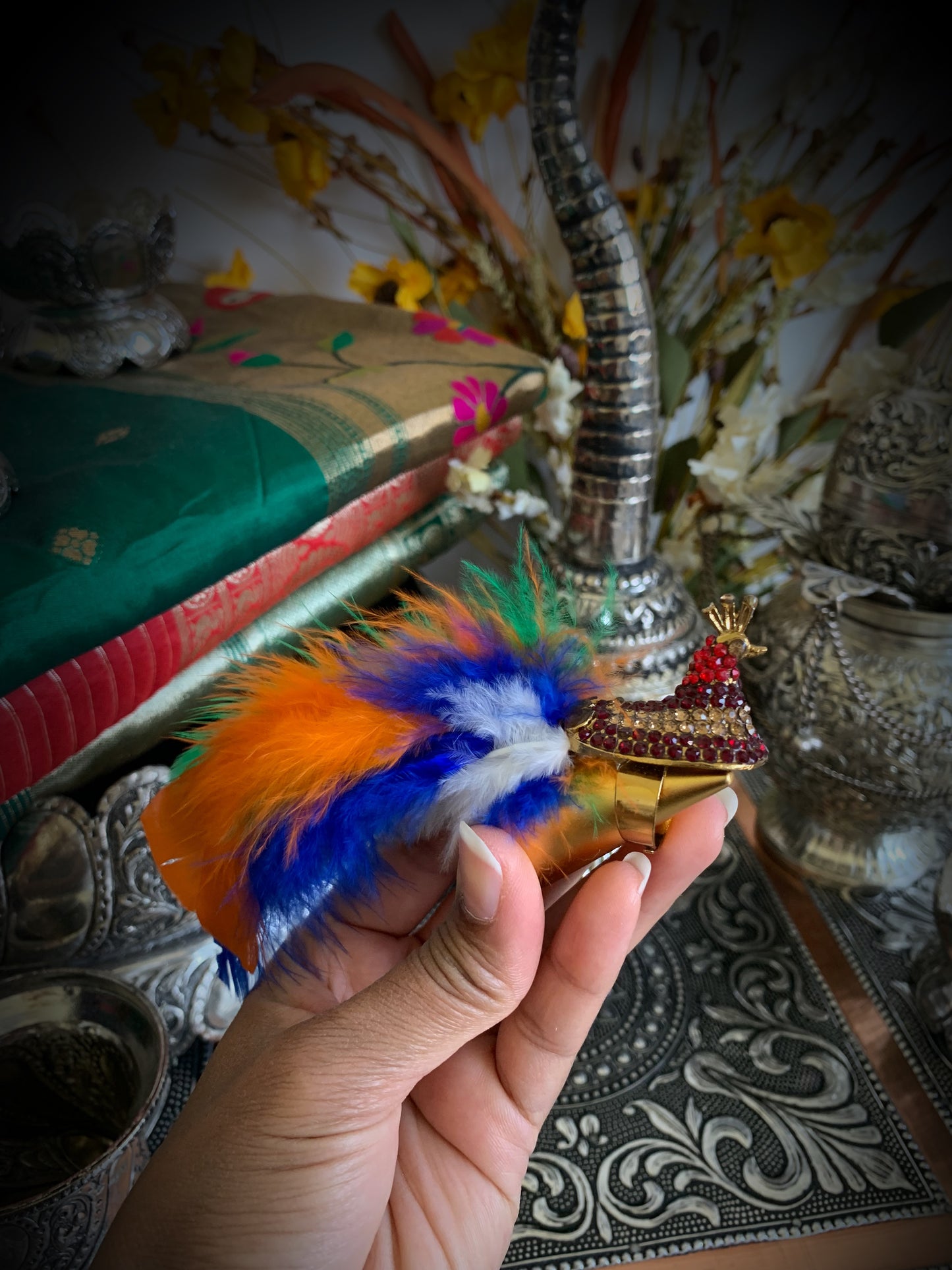 Peacock Adjustable cocktail Ring